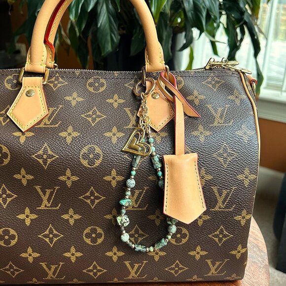 BOHO BEADED Bag Charm with Heart - Picture 1 of 9